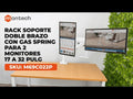 Rack Soporte Doble Brazo de Escritorio con Gas Spring para 2 Monitores 17 a 32 Pulg