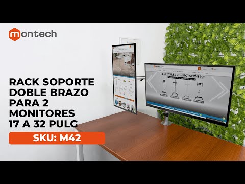
                      Rack Soporte Doble Brazo para 2 monitores 17 a 32 Pulg | SKU: M42
                    