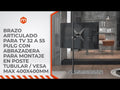 Rack de Montaje Tubo con Brazo Articulado para TV 32 a 55 Pulg / VESA Max 400x400mm / Carga 25 kg