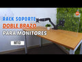 Rack Soporte Doble Brazo con Gas Spring para 2 Monitores 17 A 32 Pulg
