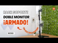 Rack Soporte Doble con Base para Escritorio para 2 Monitores 13 a 32 Pulg