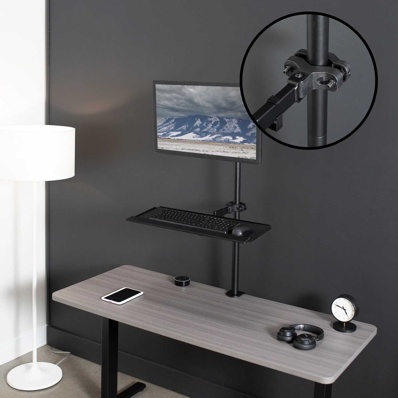 Soporte De TV Inclinable PRO SIGNAL Para Montaje En Poste - Color Gris