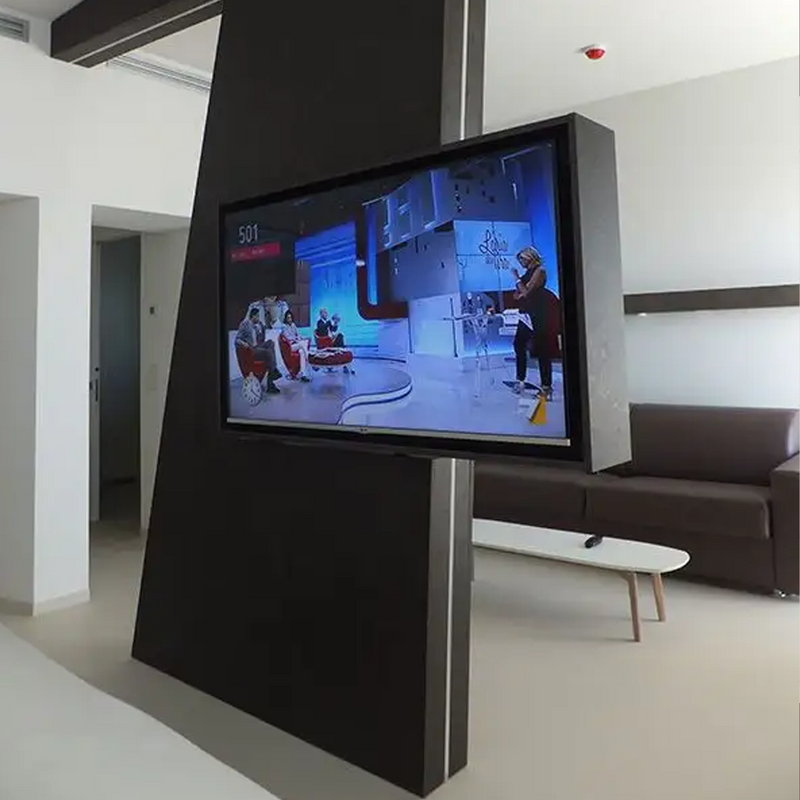 Rack Giratorio Inoxidable para Muebles TV 26 a 75 Pulg/ Giro 180 / Carga 80Kg / Ideal para compartir 2 ambientes