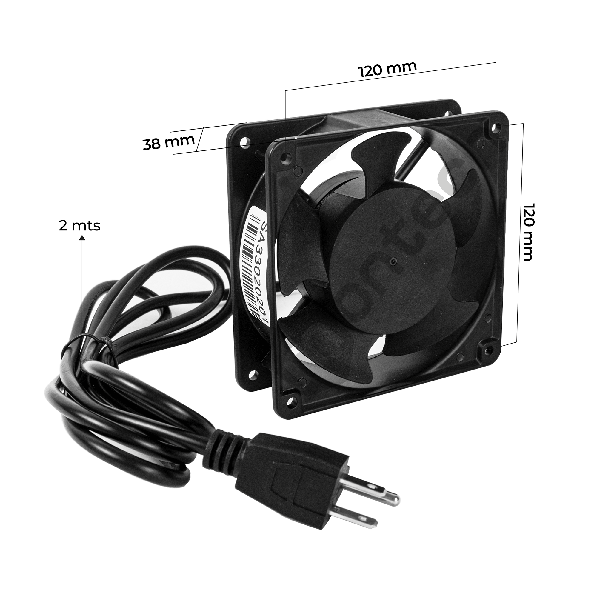 Ventilador para Gabinete con Cable Poder