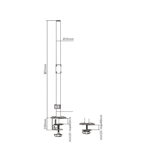 Rack Soporte Triple de Escritorio para 3 Monitores 13 a 24 Pulg