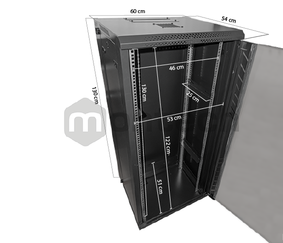 Gabinete Pivoteable Abatible de Pared para Servidores / 27 RU / 60x54x130 cm (AnchoxProf.xAlt.)