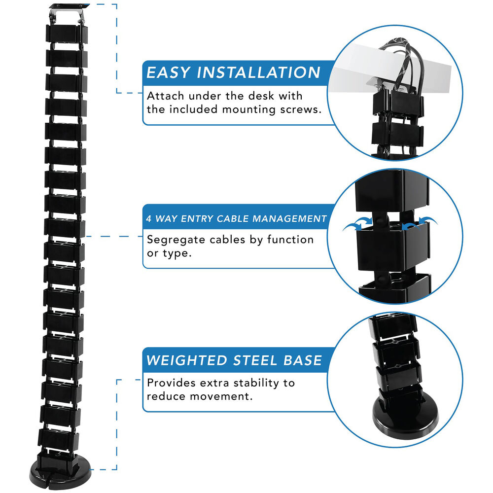 Vertebra Flexible para Organizar Cables  para Escritorio / Altura Max 128 cm