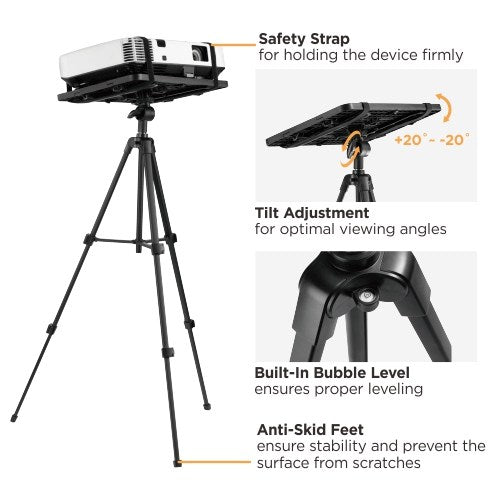 Pedestal Trípode Portatil para Proyector / Altura Regulabre 47~91 cm