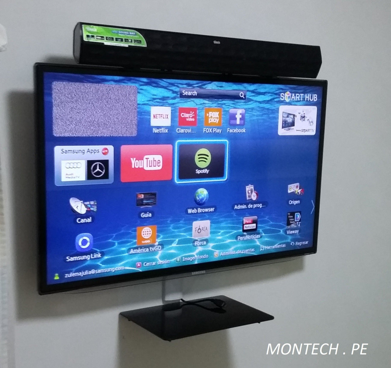 Soporte para Barra de Sonido Montaje Debajo o Encima de Televisores de 32 