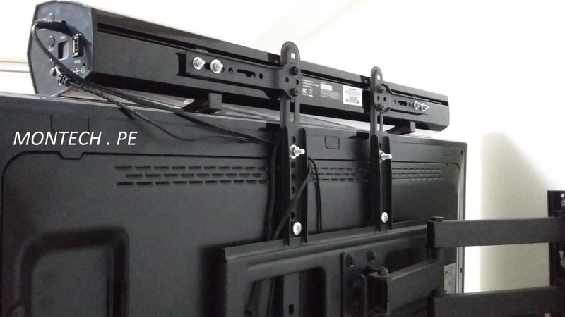 Soporte de barra de sonido para TVs de 23 a 65”- Montaje por encima o  debajo de la TV, Max VESA 600X400mm – 15KG Capacidad de Peso - Soporte de  la barra