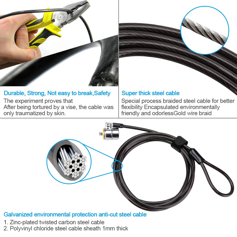 Cable de Seguridad para Celular / Tablet / Incluye Placa adhesiva y Llave codificada