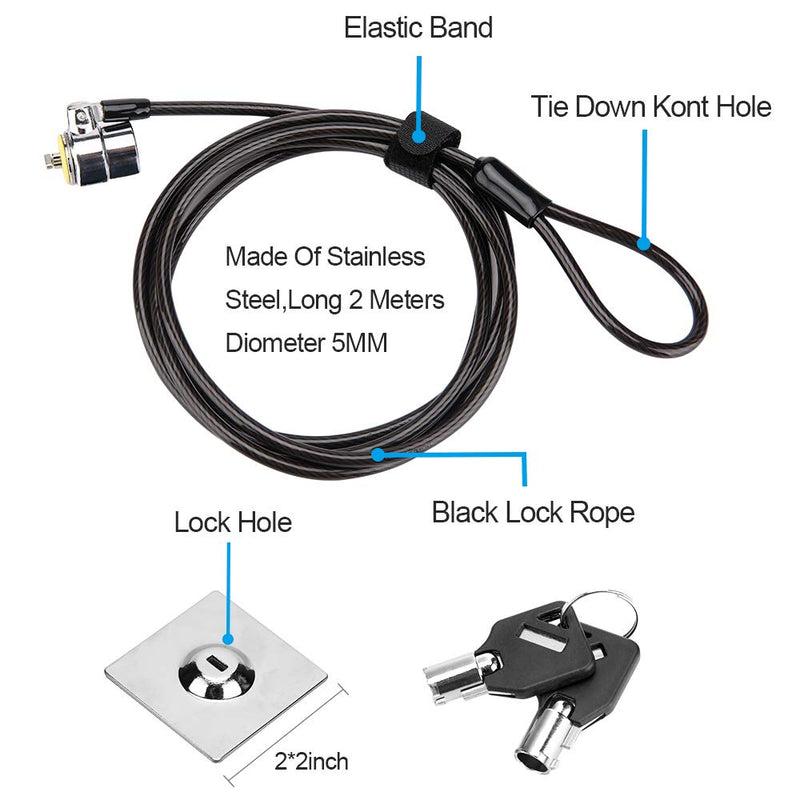 Cable de Seguridad para Celular / Tablet / Incluye Placa adhesiva y Llave codificada