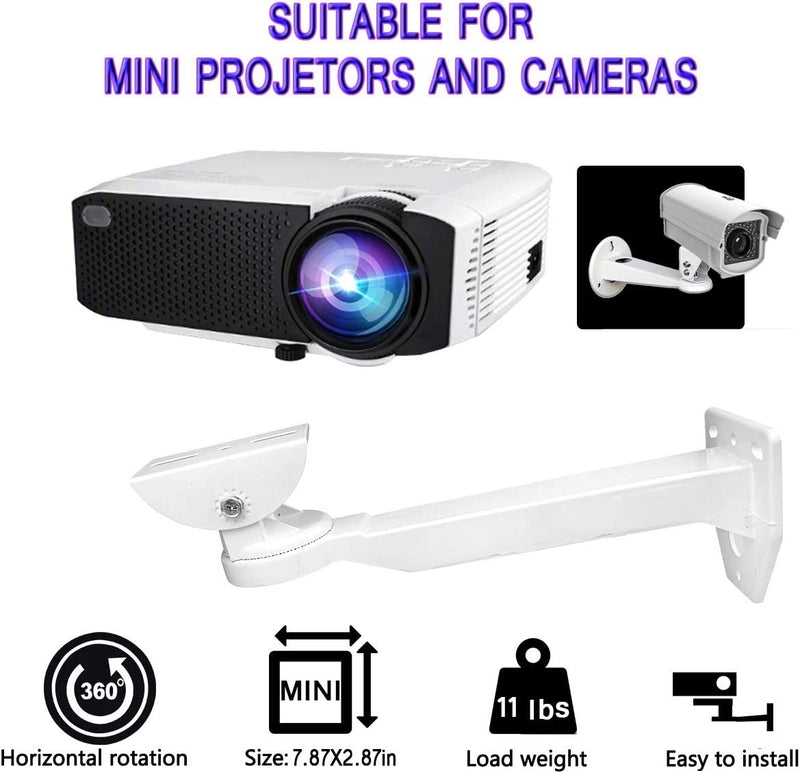 Soporte de pared para mini proyector, colgador de proyector, soporte de  montaje de carcasa de cámara de seguridad CCTV (blanco) - para
