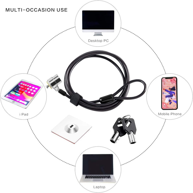 Cable de Seguridad para Celular / Tablet / Incluye Placa adhesiva y Llave codificada