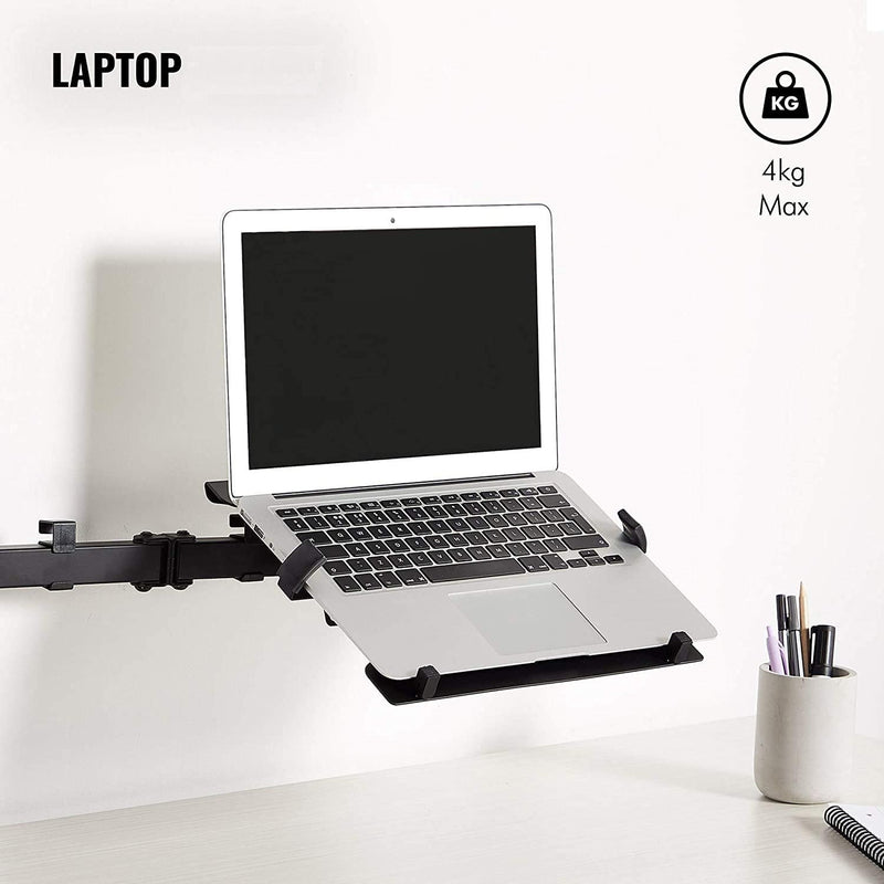 Brazo articulado con bandeja Laptop 15.6 pulg - Montaje en Poste, Tubo con Diámetro 3.5 cm