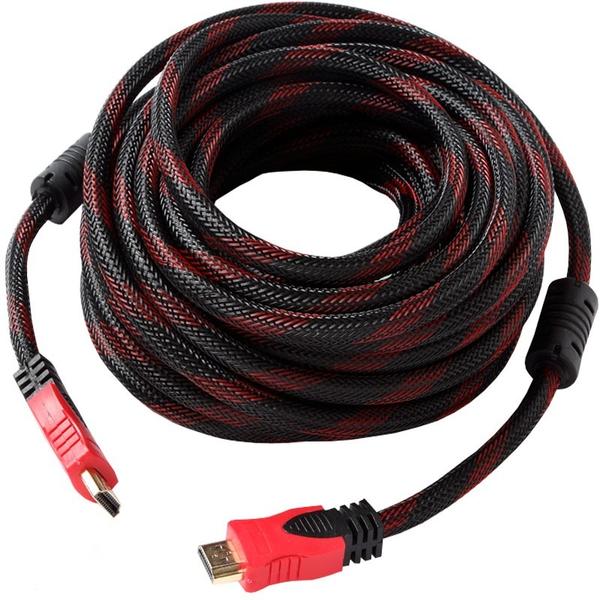 Cable HDMI con Filtro 25 Metros Full HD 3D V1.4 Negro con Rojo