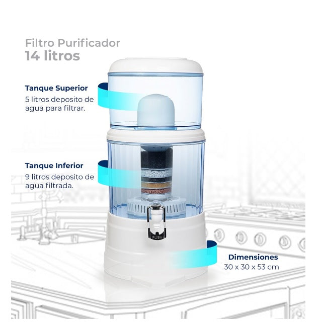 Filtro Purificador De Agua 14 Litros | Montech | Vista