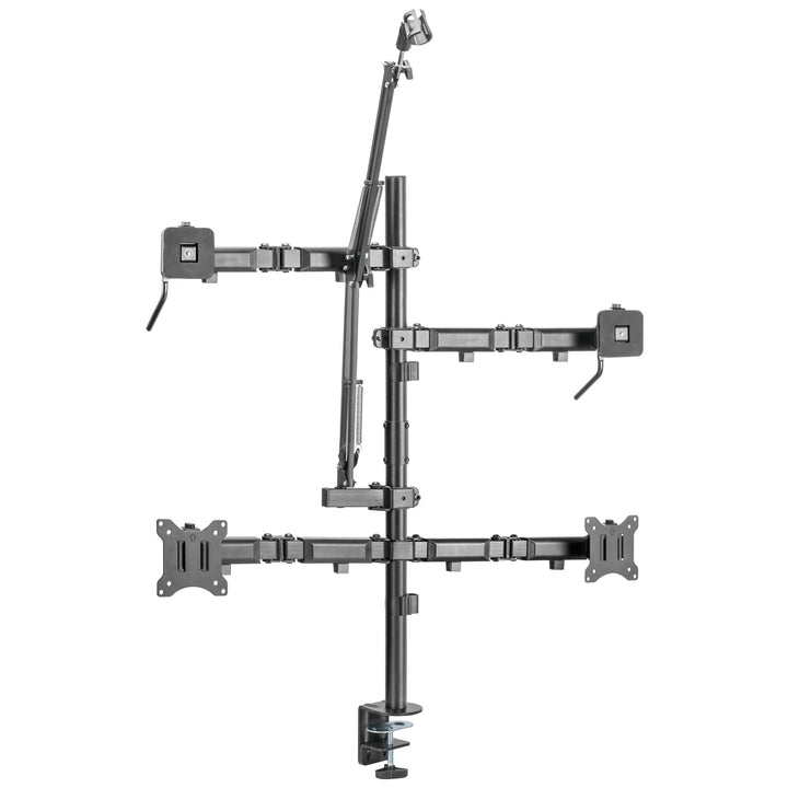 Montaje de Escritorio de Configuración de Estudio todo en 1 + Rack Doble Monitor