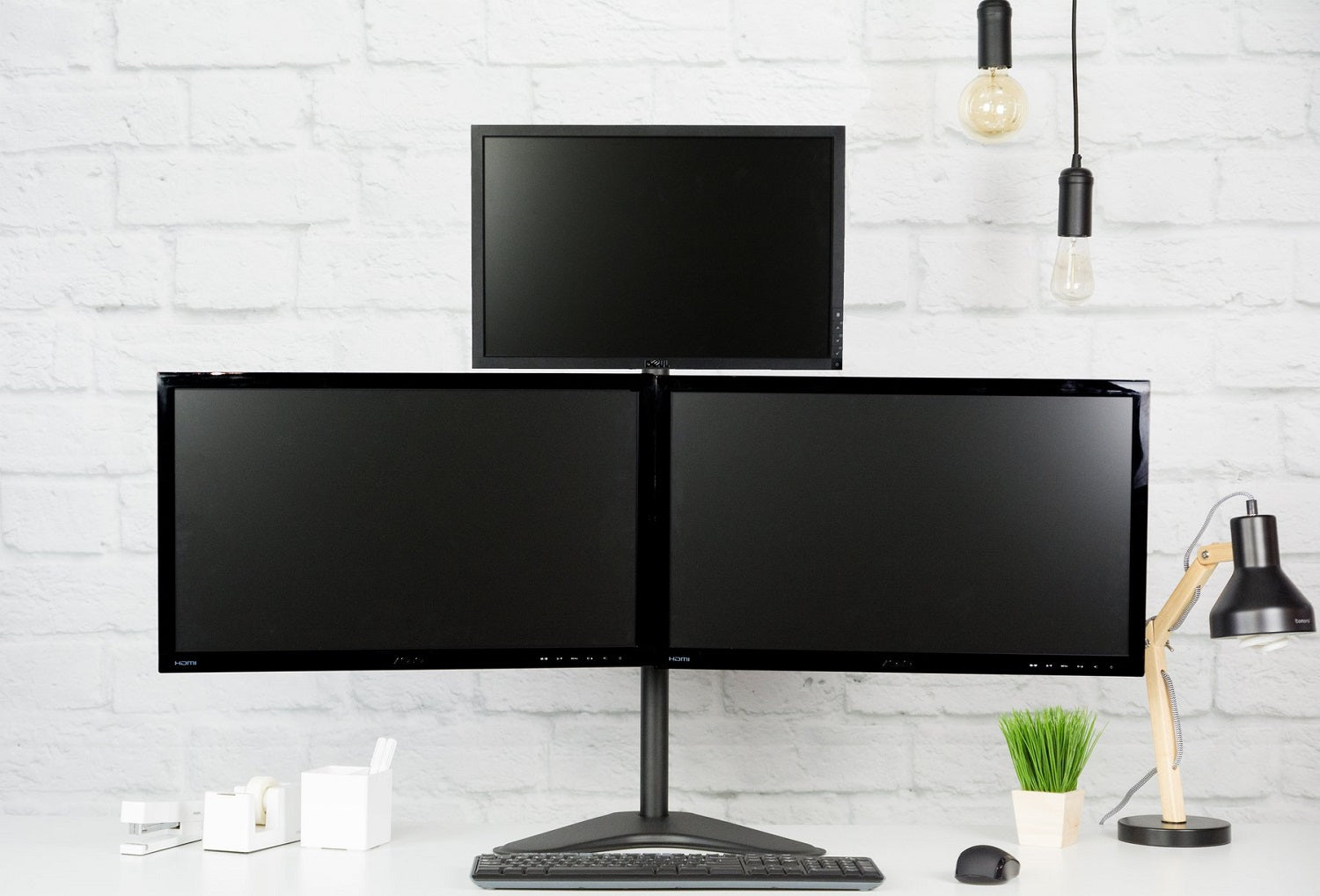 Rack Soporte con Base de Escritorio para 3 Monitores 13 a 32 Pulg