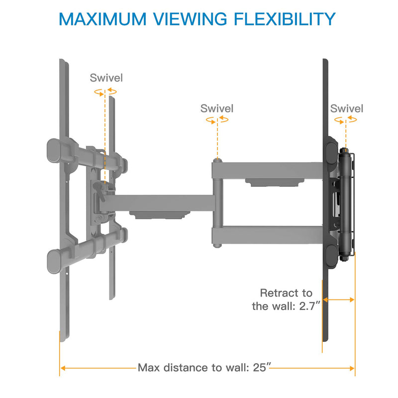 ▷ Rack giratorio, doble brazo articulado para TV, 65 a 90 pulg