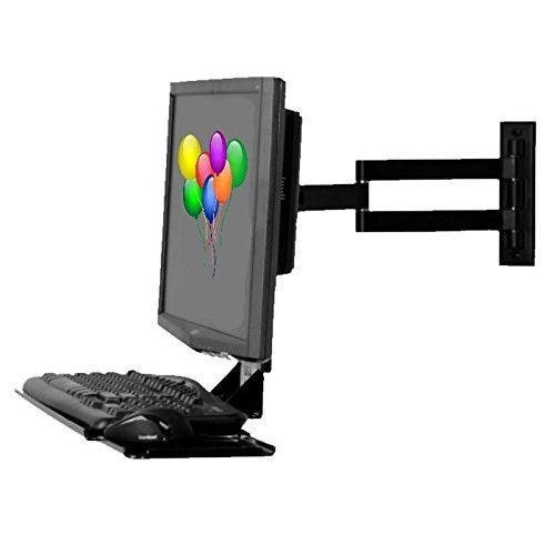 Rack Giratorio Para Monitor 13 a 27 Pulg y Soporte para Teclado
