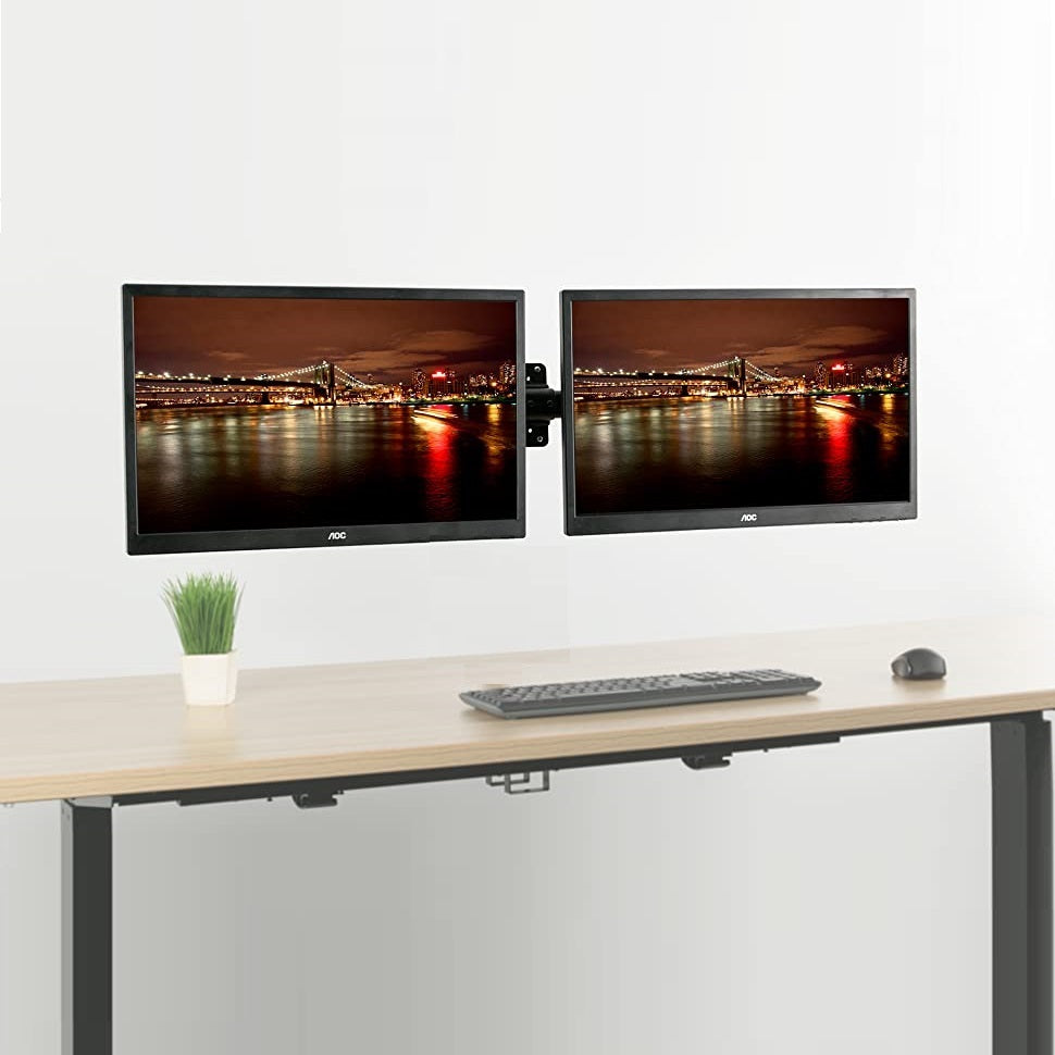 Rack Soporte Doble de Pared para 2 Monitores de 13 a 27 Pulg