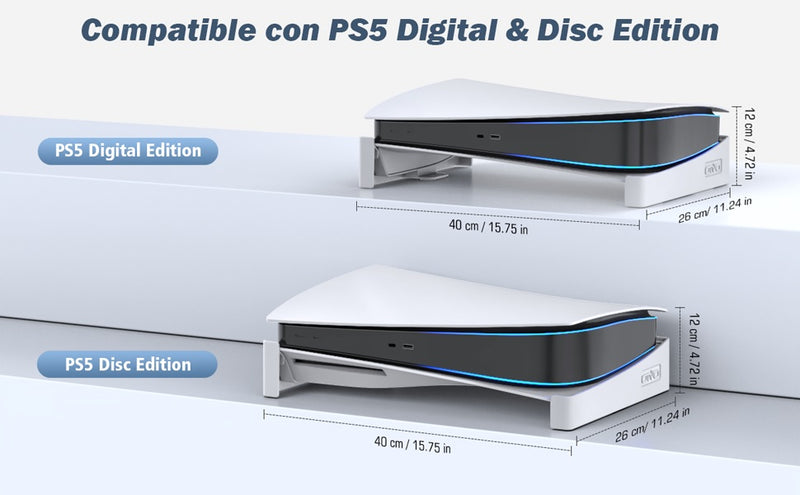  Soporte horizontal de consola para Playstation 5 Slim Editions,  soporte de colocación horizontal, soporte de base para PS5 Slim (negro) :  Videojuegos