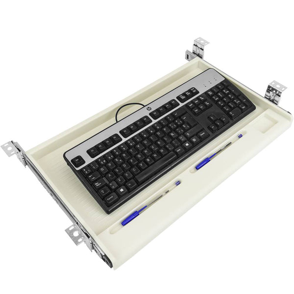  Mount-It! Soporte para colocar una bandeja para teclado y mouse  debajo del escritorio, cajón para teclado ergonómico con almohadilla para  muñeca de gel, color negro : Productos de Oficina