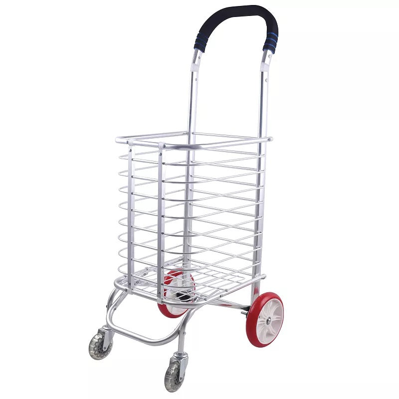 Coche de compras para Mercado / Carrito Plegable - Aluminio - 4 Ruedas