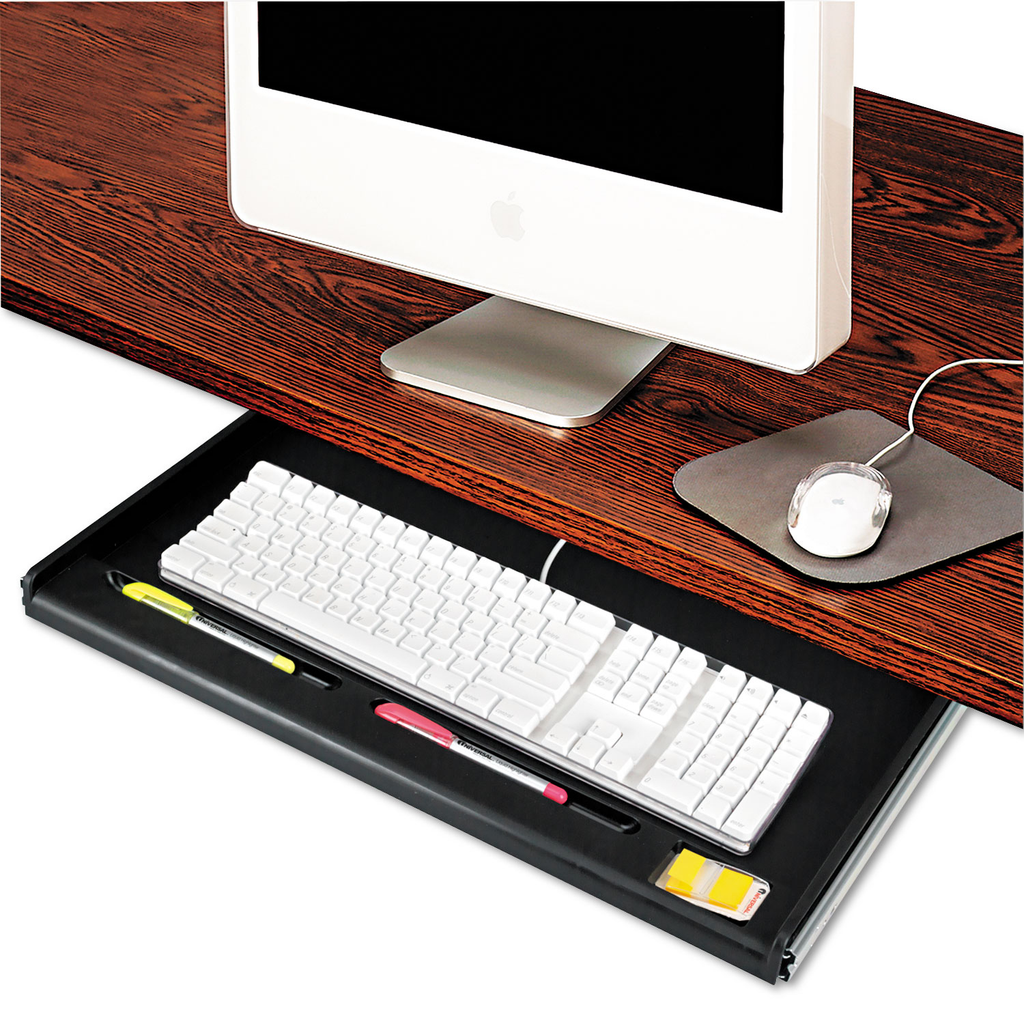 Bandeja para teclado de madera de 5 colores para debajo del escritorio,  54/60/27.6 x 10.6 in, soporte deslizante para teclado/charola, altura