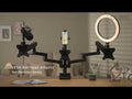 Soporte con Rosca 3/8 y 5/8 para Cámara web , Micrófono, Cámara Profesional, Aro de Luz - Fijación en Pared o Rack Vesa con brazo