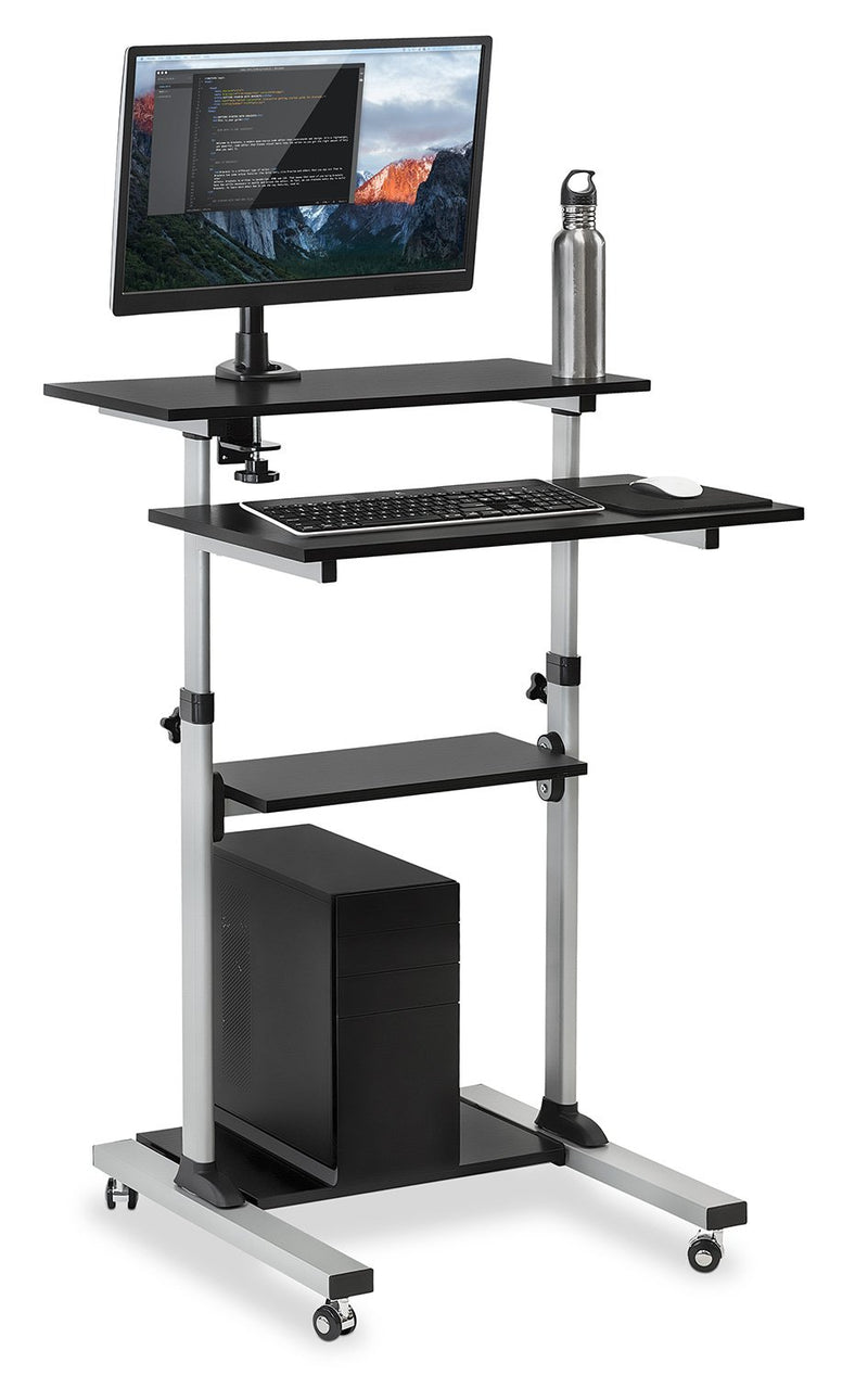 Estación Mesa De Trabajo Móvil para Teclado, Impresora, CPU con Rack para Monitor