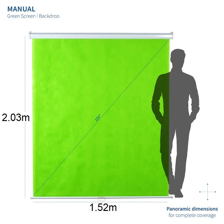 Ecran Manual Verde 100 Pulg (3:4) 1.52x2.03 m / Vinil