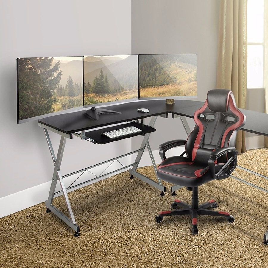 Rack Soporte Triple con Base de Escritorio para 3 Monitores 13 a 27 Pulg