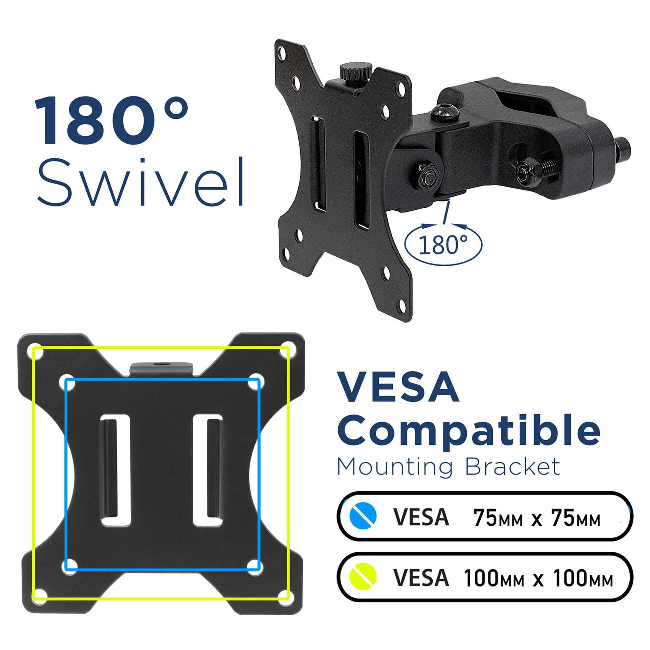 Soporte con Abrazadera para Monitor 17 a 32 Pulg Montaje en Poste, Tubo Tubular