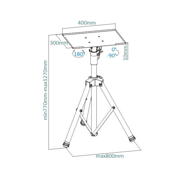 Pedestal Tripode para Proyector - Altura Max 127 cm
