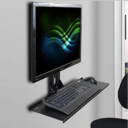 Rack Giratorio Para Monitor 13 a 27 Pulg y Soporte para Teclado
