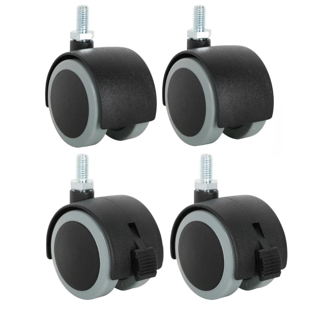 Rueda Garrucha  1.5" Pulg (40mm) Poliuretano /  Perno M8 y freno para Mobiliario Liviano  (x4)