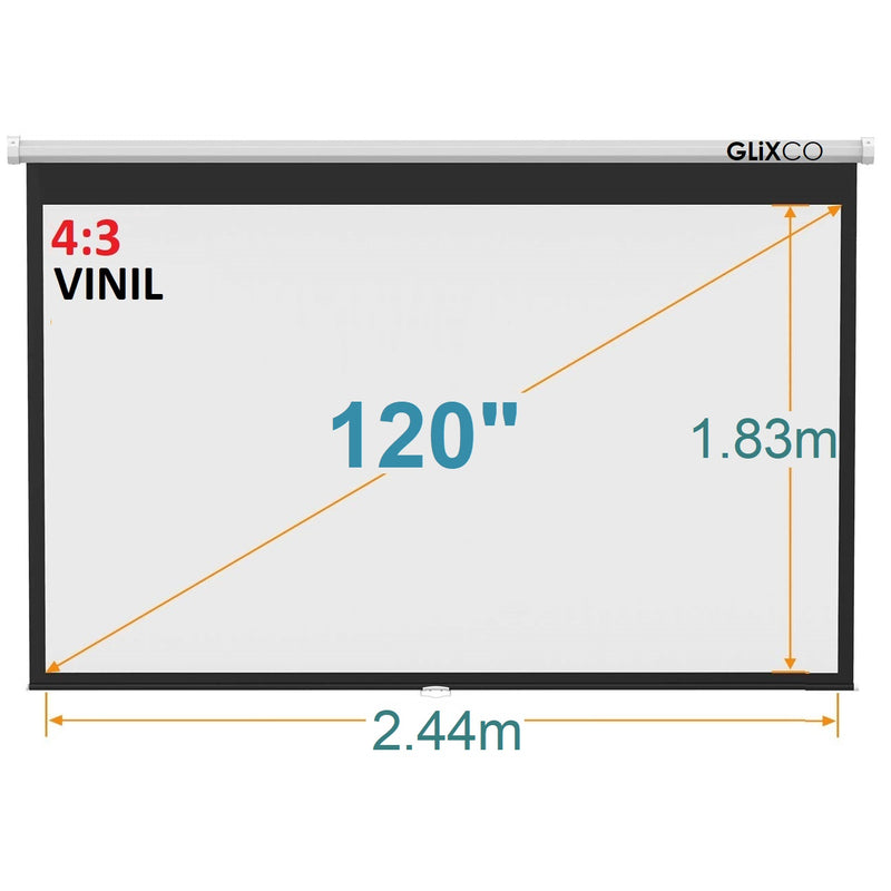 Ecran Manual 120 Pulg (4:3) 2.44x1.83 m / Vinil