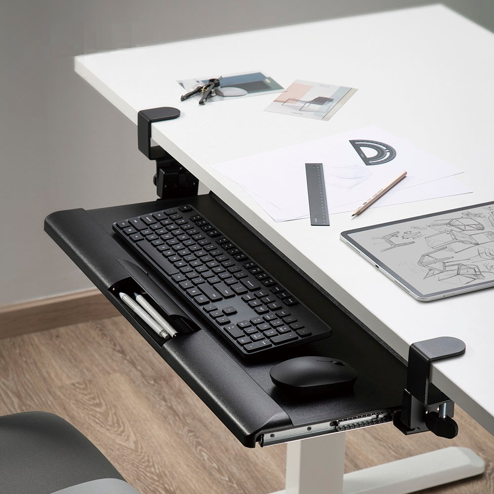 Bandeja Deslizante para Teclado y Mouse con Abrazadera - Debajo del Escritorio