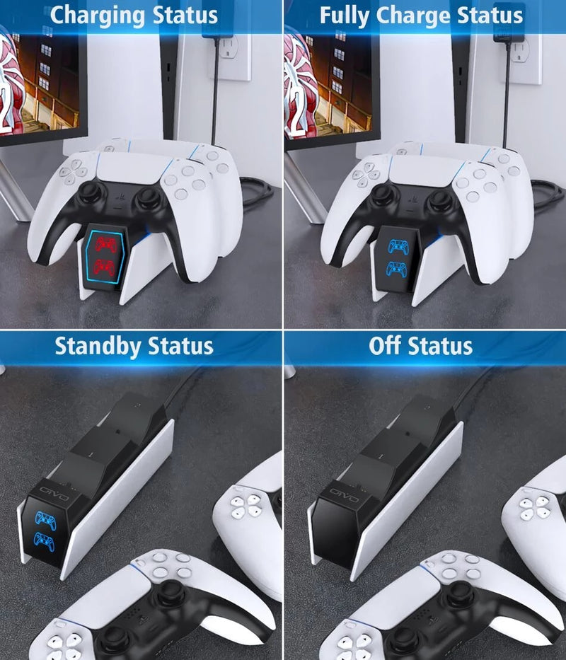 Estación de Carga Doble para Controles de PS5 Playstation 5 Cargador para  Mando