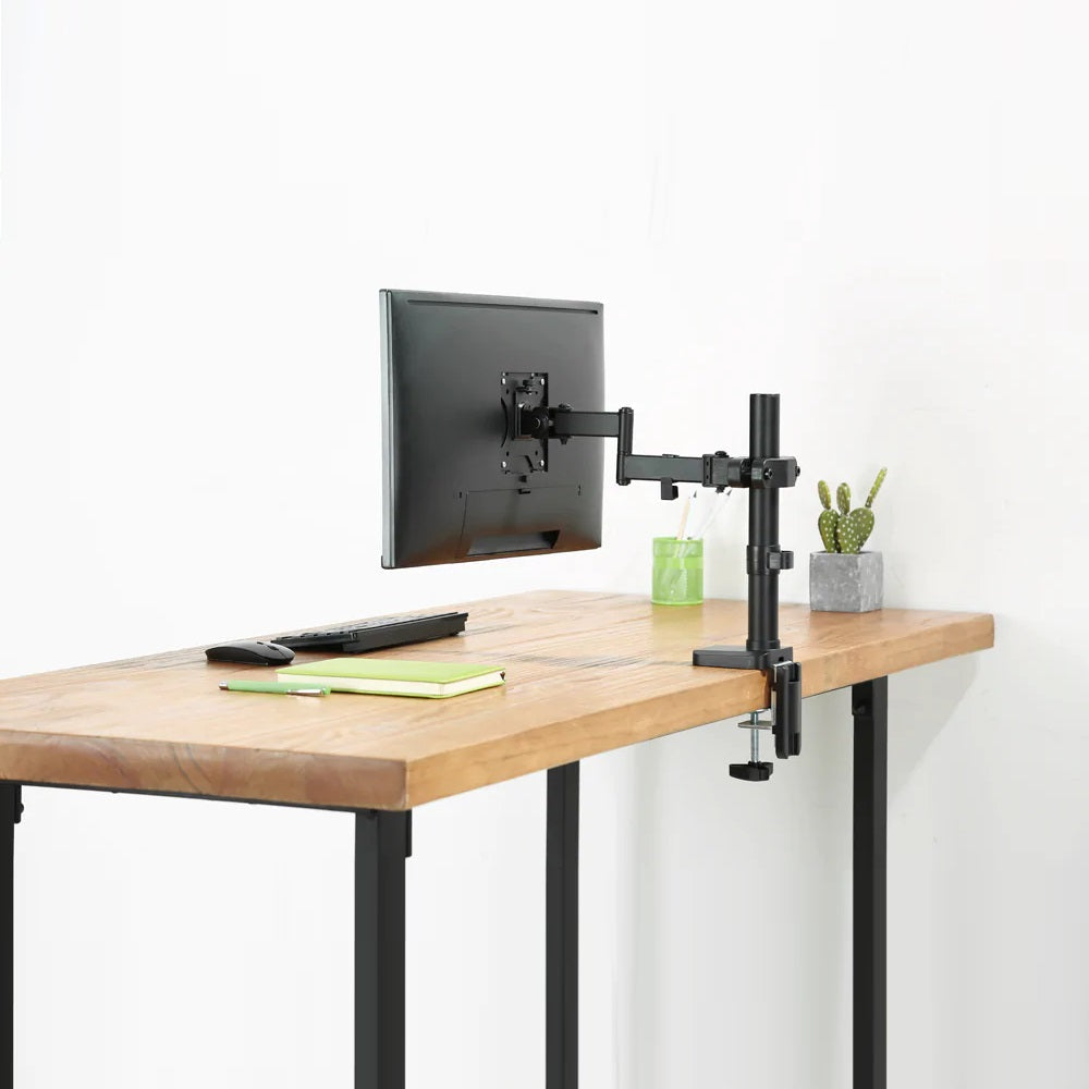 Brazo articulado Universal para Monitor 17 a 32 Pulg con Abrazadera para Montaje en Poste / Tubo Tubular Diámetro 2.8~6 cm