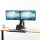 Rack Soporte Doble con Teclado de Escritorio para 2 Monitores 17 a 27 Pulg / Puerto USB / Trabaje parado o sentado
