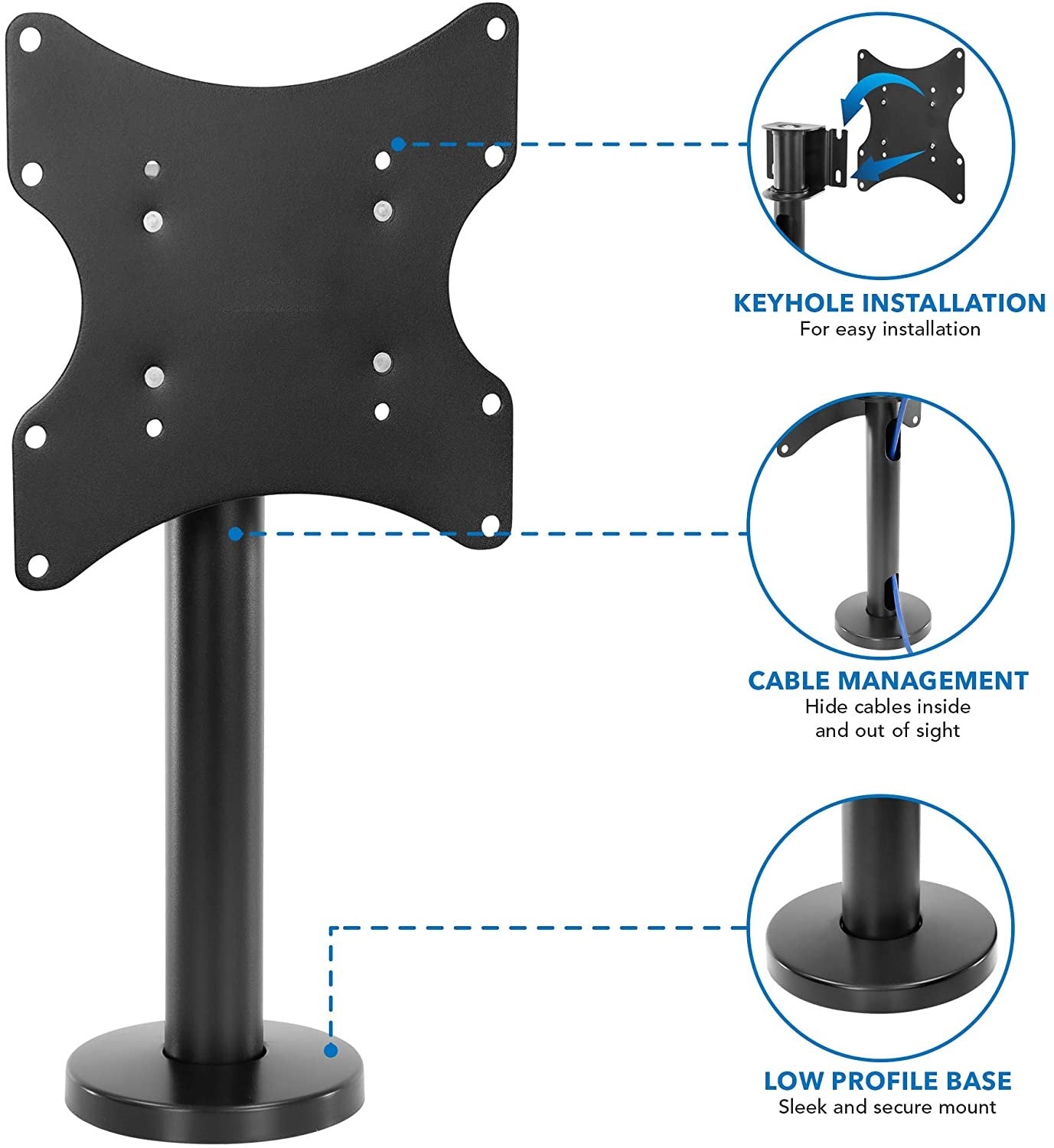 Soporte de Sobremesa para TV 23 a 43 Pulg / VESA Max 200x200mm / Carga 50 kg