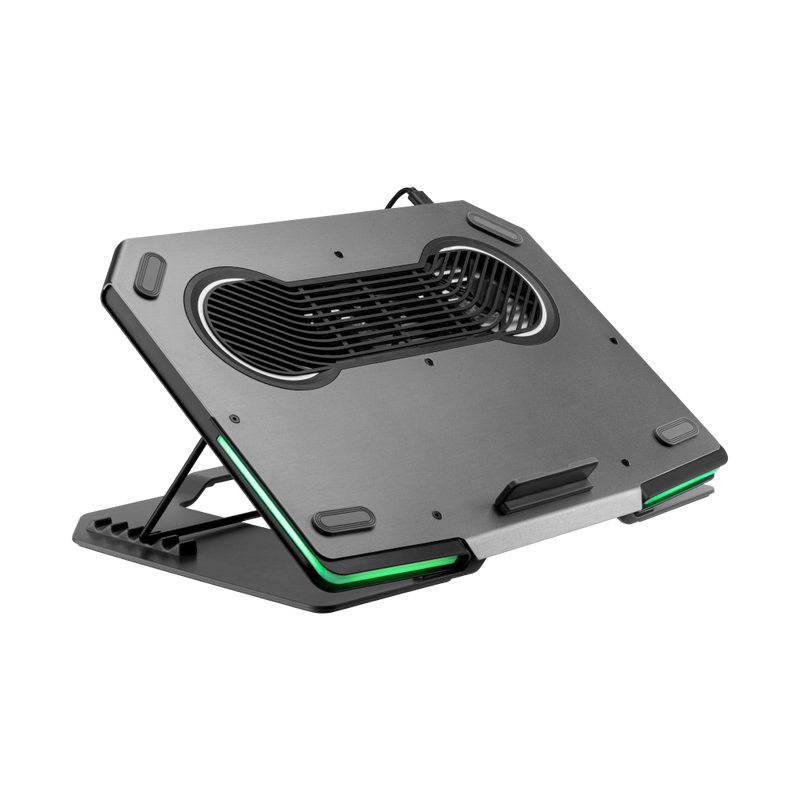 Soporte portátil de aluminio para laptop, con ventilador de refrigeración,  soporte ergonómico ajustable para laptop, soporte plegable para