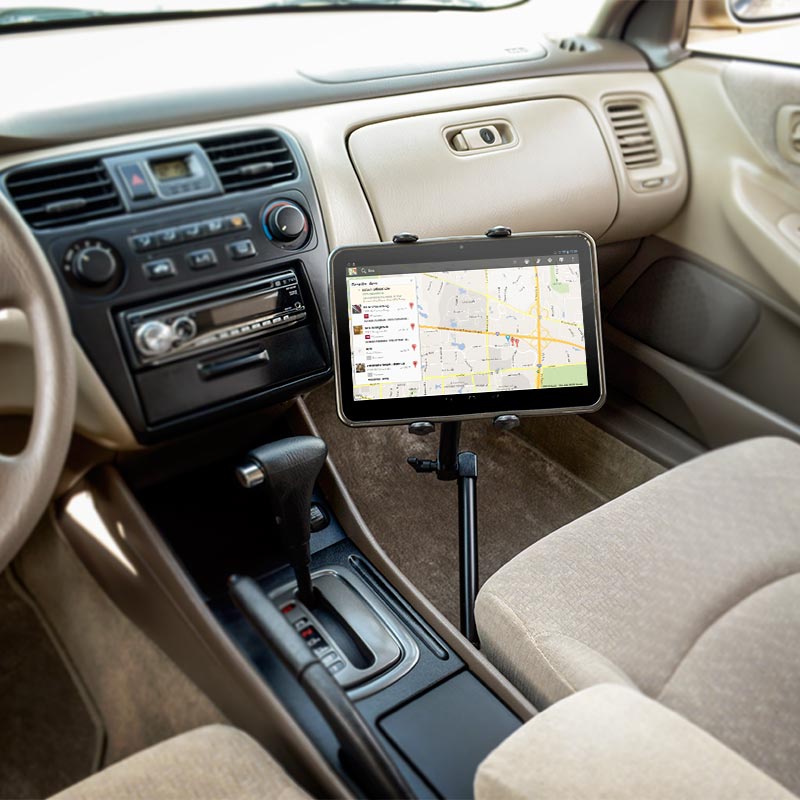 Soporte para Tablet con Brazo de 56cm - Montaje en riel para Asiento de Auto o Camión