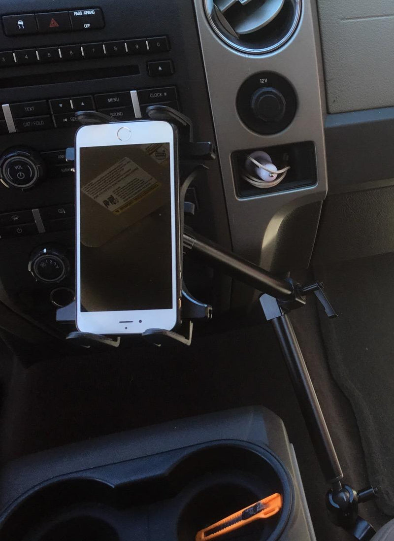 Soporte para Tablet con Brazo de 56cm - Montaje en riel para Asiento de Auto o Camión