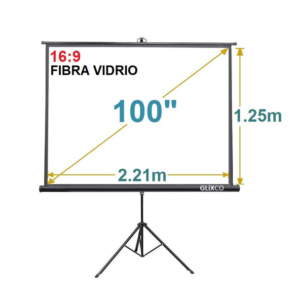 Ecran con Trípode 100 Pulg (16:9) 2.21x1.25 m / Fibra de Vidrio