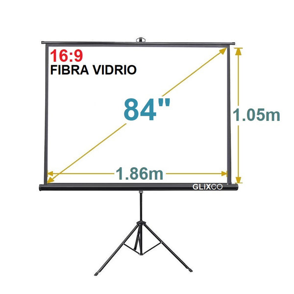 Ecran con Trípode 84 Pulg ( 16:9 ) 1.86 x 1.05m / Fibra de Vidrio